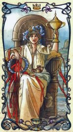 Tarotkaart 'Koningin van Kelken'