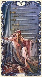 Tarotkaart 'Negen van Zwaarden'