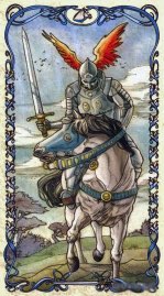 Tarotkaart 'Ridder van Zwaarden'