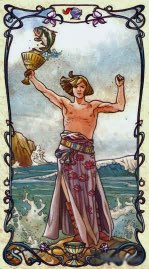Tarotkaart 'Schildknaap van Kelken'