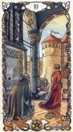 Tarotkaart 'Tien van Pentagrammen'