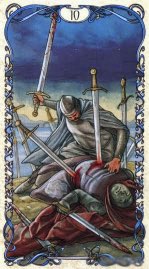 Tarotkaart 'Tien van Zwaarden'
