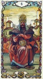 Tarotkaart 'Vier van Pentagrammen'