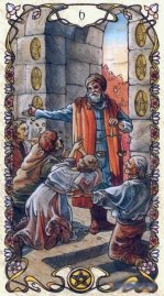 Tarotkaart 'Zes van Pentagrammen'