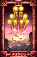 Tarotkaart 'Acht van Staven'