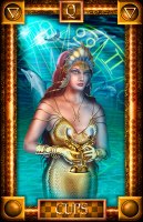 Tarotkaart 'Koningin van Kelken'