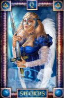 Tarotkaart 'Koningin van Zwaarden'