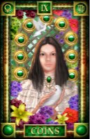 Tarotkaart 'Negen van Pentagrammen'