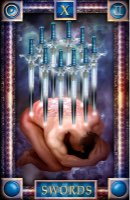 Tarotkaart 'Tien van Zwaarden'