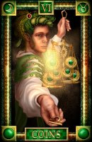 Tarotkaart 'Zes van Pentagrammen'