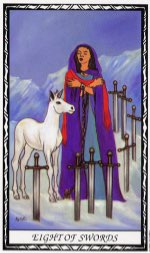 Tarotkaart 'Acht van Zwaarden'
