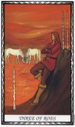 Tarotkaart 'Drie van Staven'