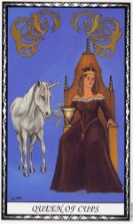 Tarotkaart 'Koningin van Kelken'