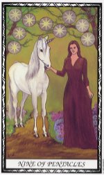 Tarotkaart 'Negen van Pentagrammen'