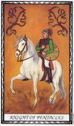 Tarotkaart 'Ridder van Pentagrammen'
