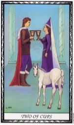 Tarotkaart 'Twee van Kelken'