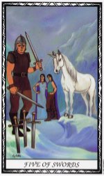 Tarotkaart 'Vijf van Zwaarden'