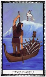 Tarotkaart 'Zes van Zwaarden'