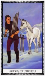 Tarotkaart 'Zeven van Zwaarden'