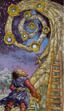 Tarotkaart 'Acht van Pentagrammen'