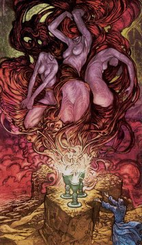 Tarotkaart 'Drie van Kelken'