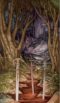 Tarotkaart 'Drie van Zwaarden'