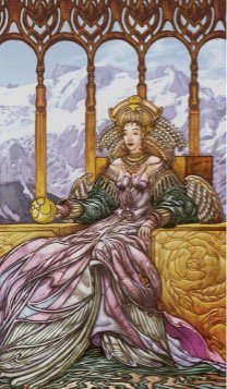 Tarotkaart 'Koningin van Pentagrammen'