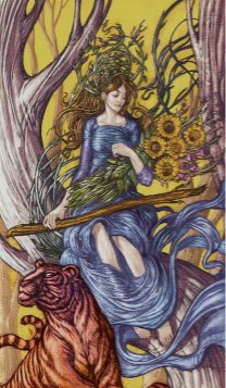 Tarotkaart 'Koningin van Staven'