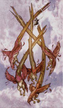 Tarotkaart 'Vijf van Staven'