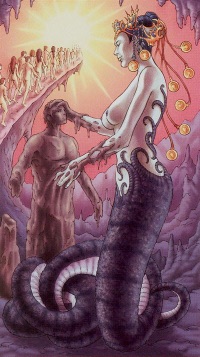 Tarotkaart 'Acht van Pentagrammen'