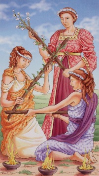 Tarotkaart 'Drie van Staven'