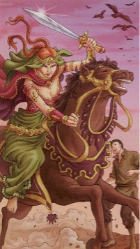 Tarotkaart 'Ridder van Zwaarden'