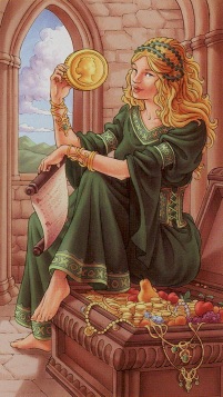 Tarotkaart 'Schildknaap van Pentagrammen'