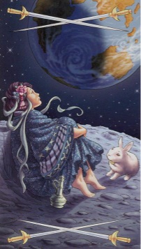 Tarotkaart 'Vier van Zwaarden'