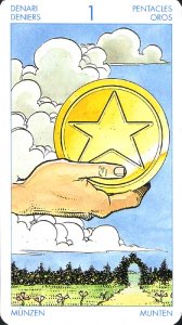 Tarotkaart 'Aas van Pentagrammen'