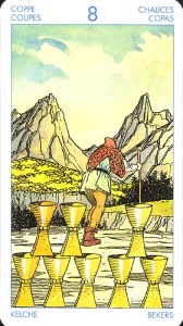 Tarotkaart 'Acht van Kelken'