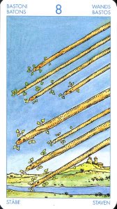 Tarotkaart 'Acht van Staven'