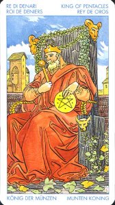 Tarotkaart 'Koning van Pentagrammen'
