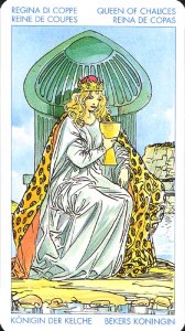 Tarotkaart 'Koningin van Kelken'