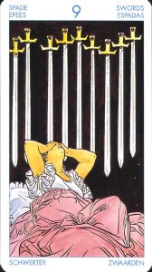 Tarotkaart 'Negen van Zwaarden'