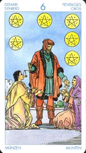 Tarotkaart 'Zes van Pentagrammen'