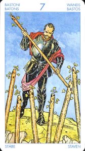 Tarotkaart 'Zeven van Staven'