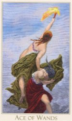 Tarotkaart 'Aas van Staven'