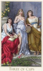 Tarotkaart 'Drie van Kelken'