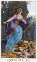 Tarotkaart 'Koningin van Kelken'