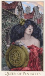 Tarotkaart 'Koningin van Pentagrammen'