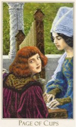 Tarotkaart 'Schildknaap van Kelken'