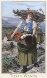 Tarotkaart 'Tien van Staven'