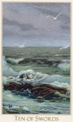 Tarotkaart 'Tien van Zwaarden'