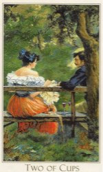 Tarotkaart 'Twee van Kelken'